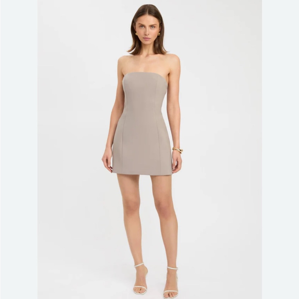 Kookai Alto Strapless Taupe Mini Dress